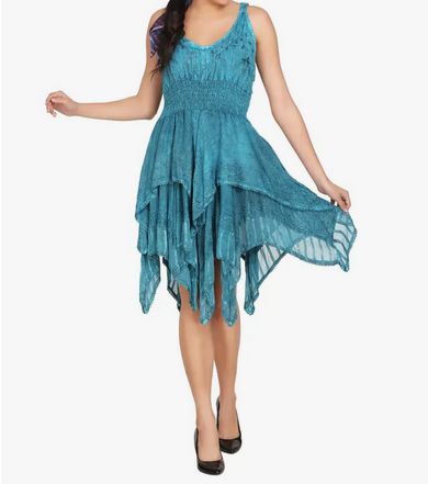 Women's Acid Wash Fairy Cut Dress - HalfMoonMusic