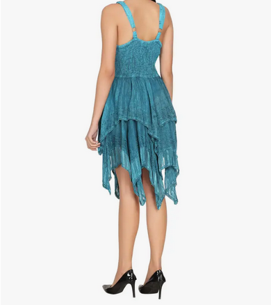 Women's Acid Wash Fairy Cut Dress - HalfMoonMusic