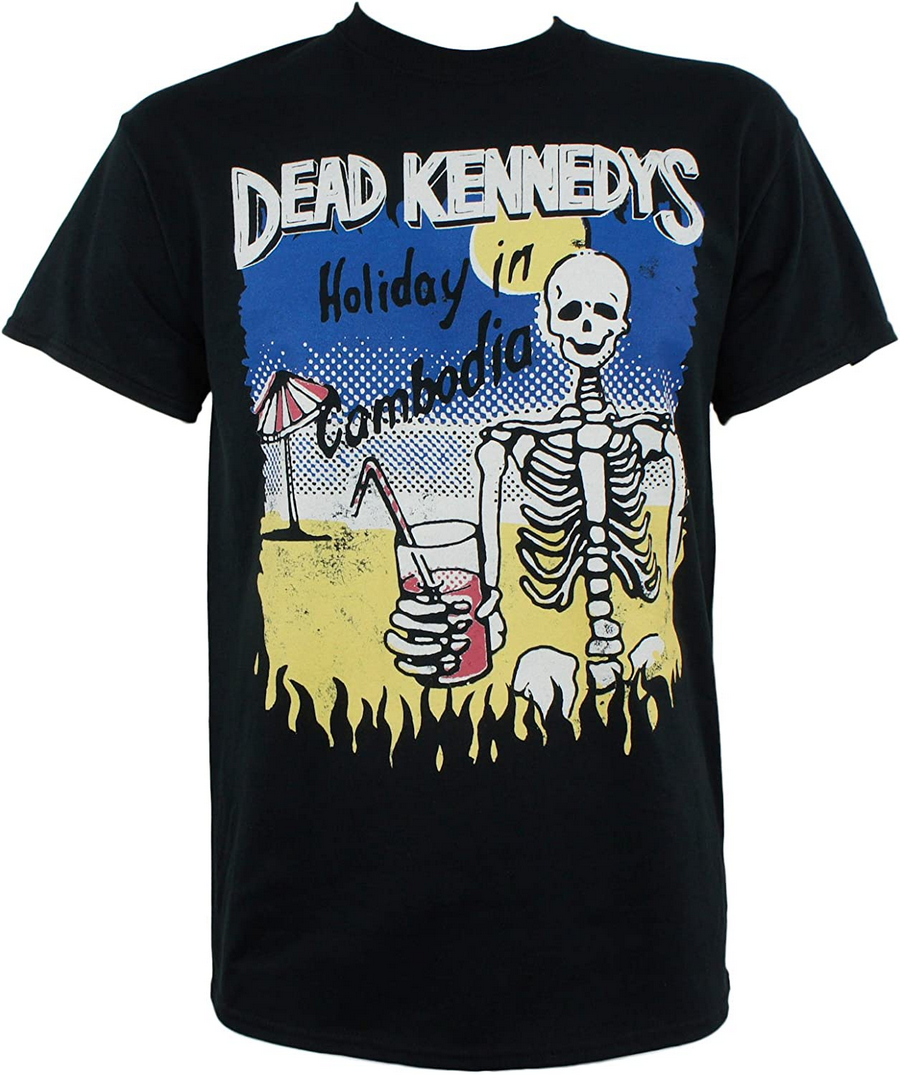 Men's Dead Kennedys Holiday In Cambodia Skeleton T-Shirt - HalfMoonMusic