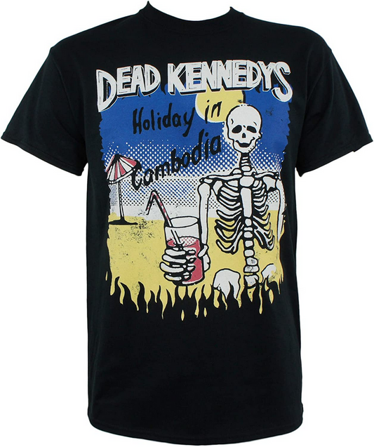 Men's Dead Kennedys Holiday In Cambodia Skeleton T-Shirt - HalfMoonMusic