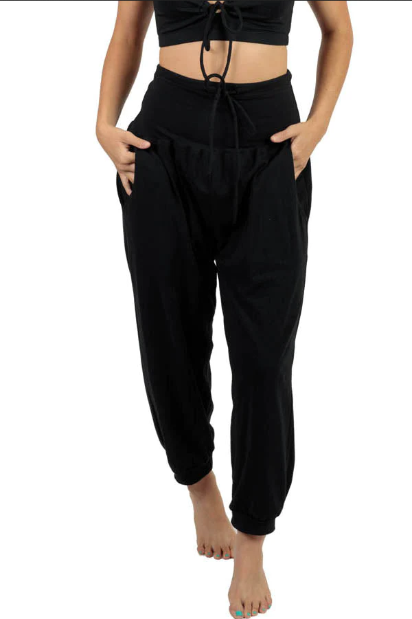 Women's Cotton Spandex Tie-Dye Serenity Drawstring Jogger Pants - HalfMoonMusic