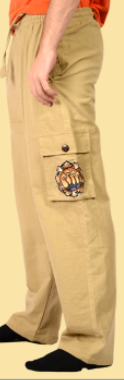 Men's XL Magickal Mushrooms Mandala Cargo Pants - HalfMoonMusic