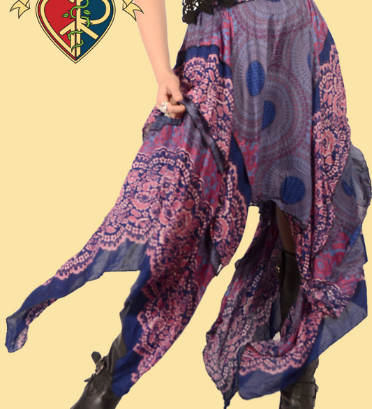 Womens Honeycomb Mandala Tiered Fairy Skirt - HalfMoonMusic