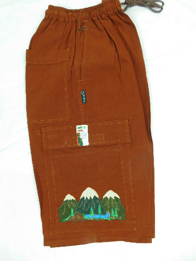 Mens Cotton Cargo Embroidered Shorts - HalfMoonMusic
