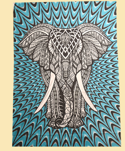 Born To Be Wild Elephant Tapestry - HalfMoonMusic