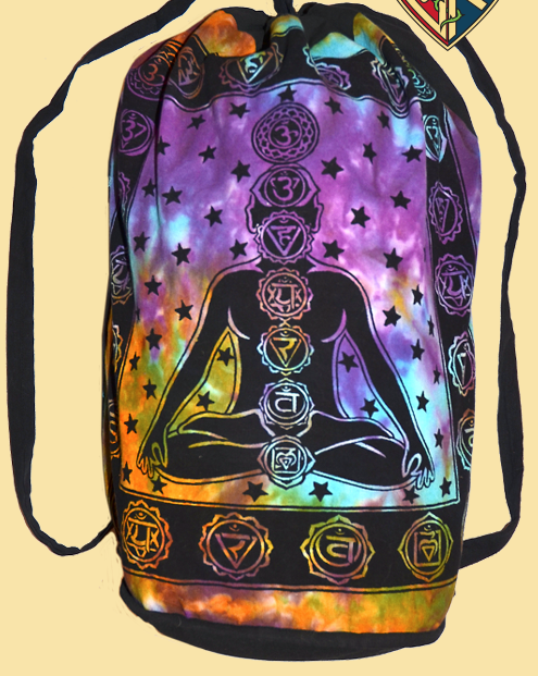 Cosmic Chakra Print Drawstrign Backpack - HalfMoonMusic