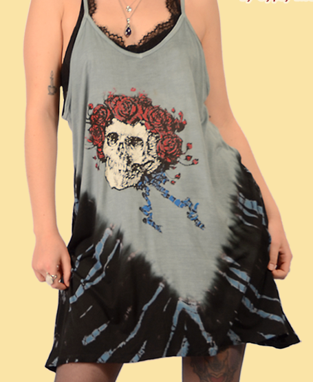 Womens Viscose Grateful Dead Bertha Mini-Tank Dress - HalfMoonMusic