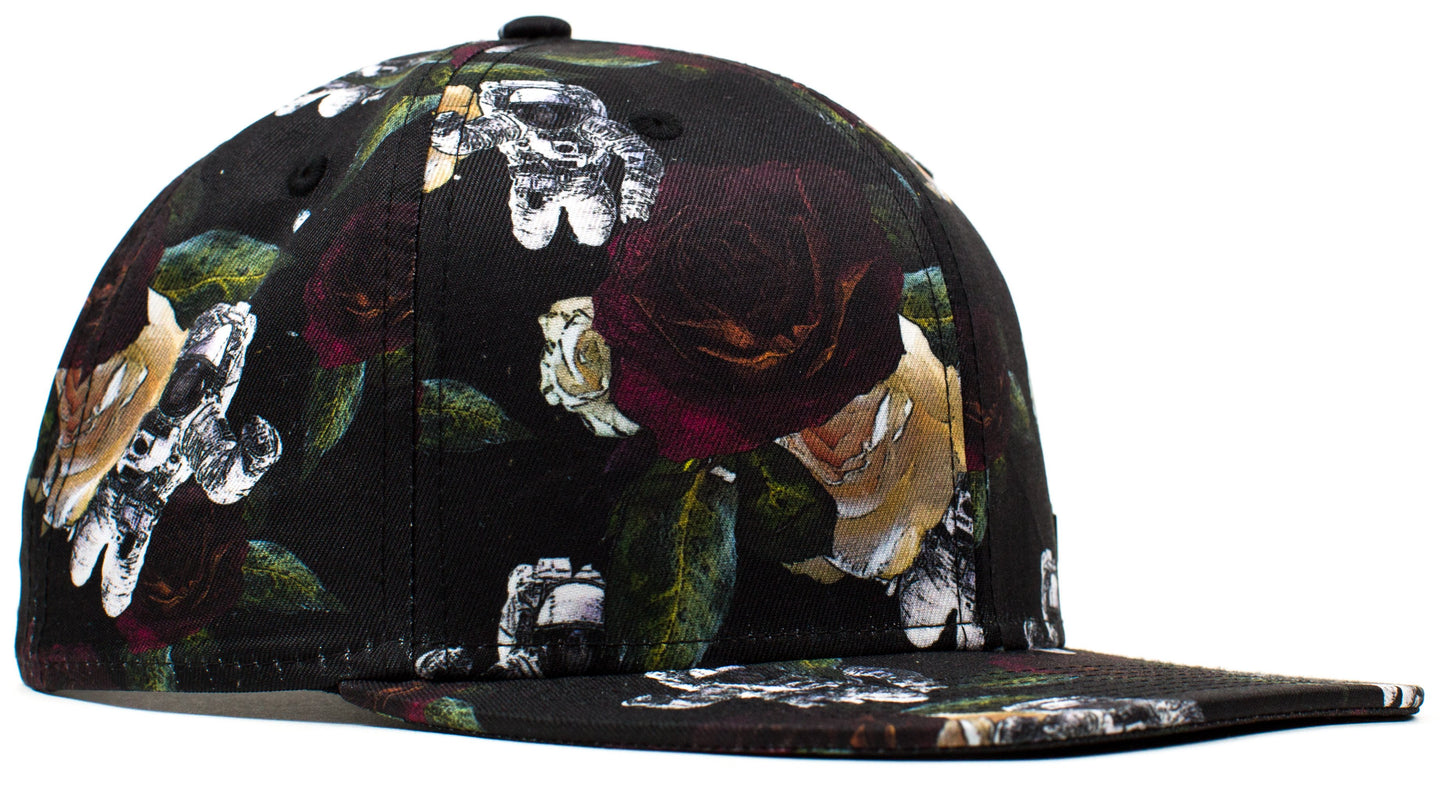 Space Cupid Rose Snapback Hat - HalfMoonMusic