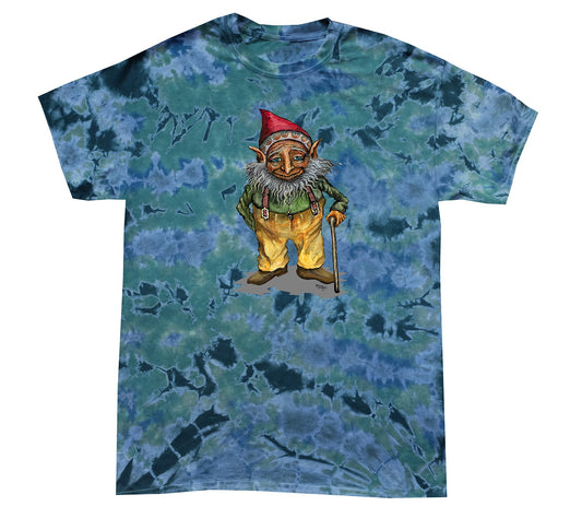 Mens Grandpa Gnome Tie-Dye T-Shirt - HalfMoonMusic