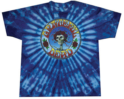 Grateful Dead Skull and Roses Tie Dye T-shirt - HalfMoonMusic