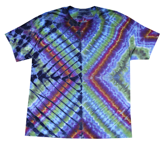 Mens Double Diagonal Tie-Dye T-Shirt - HalfMoonMusic