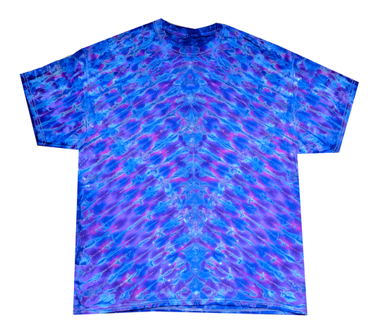 Mens Big Blue Vee Tie-Dye T-Shirt - HalfMoonMusic