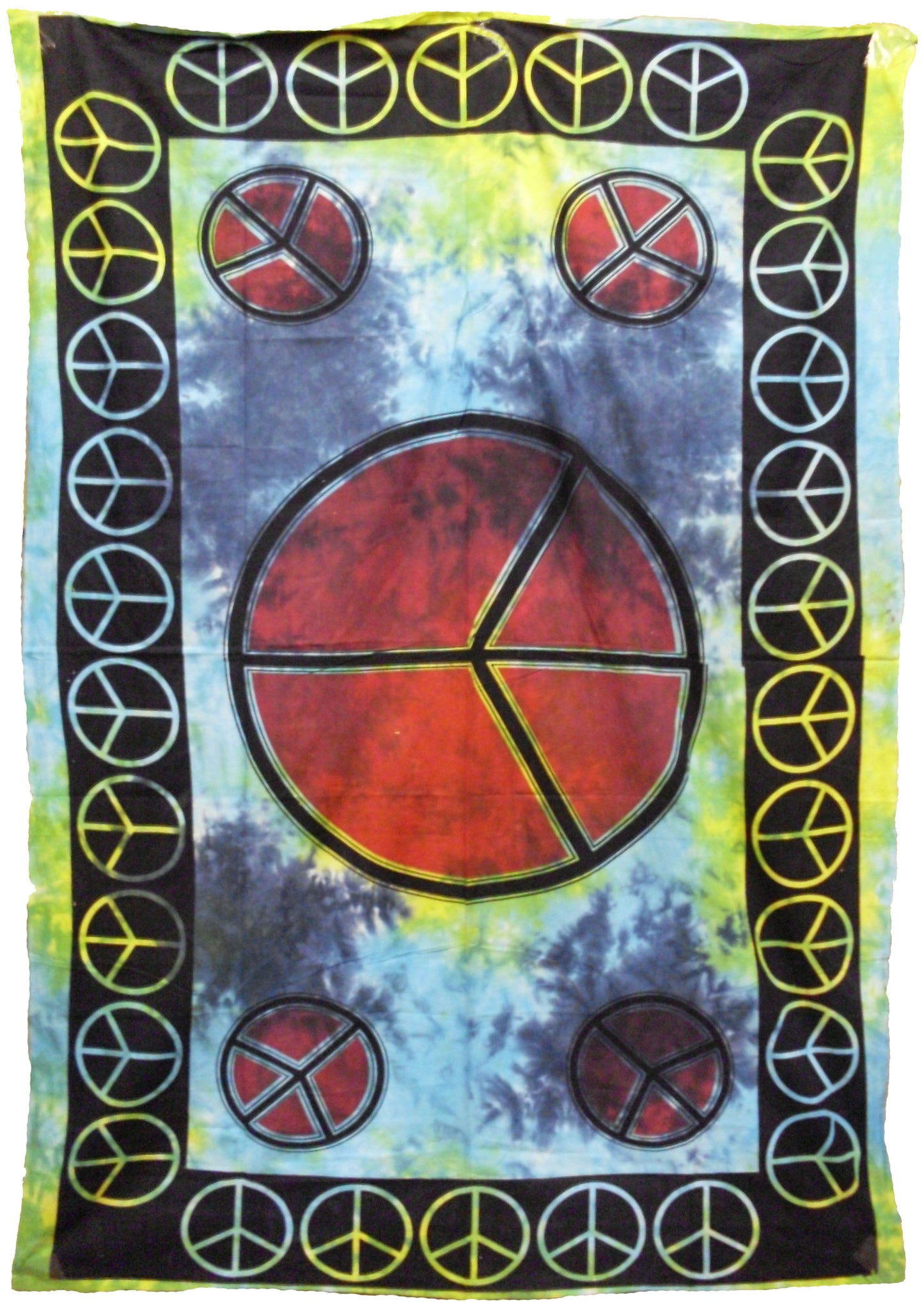 Peace Sign Tie-dye Tapestry - HalfMoonMusic