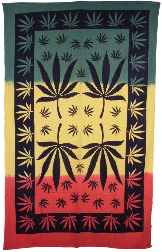 Rasta Leaf Tapestry - HalfMoonMusic