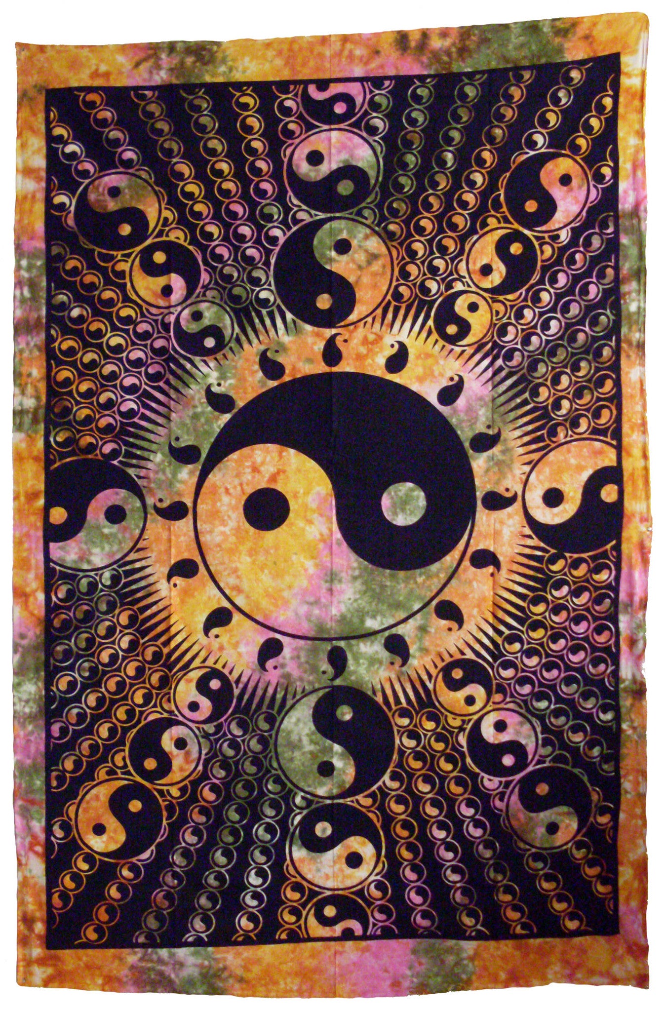 New Yin Yang Tie Dye Tapestry - HalfMoonMusic
