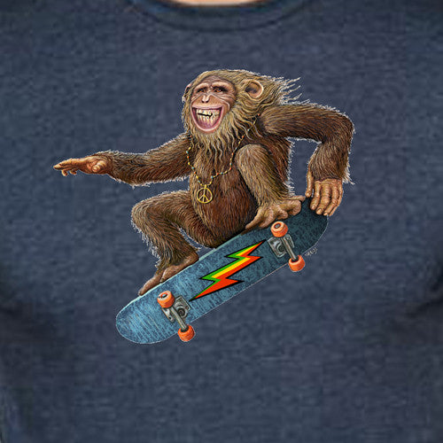 Mens Skate Monkey T-Shirt - HalfMoonMusic