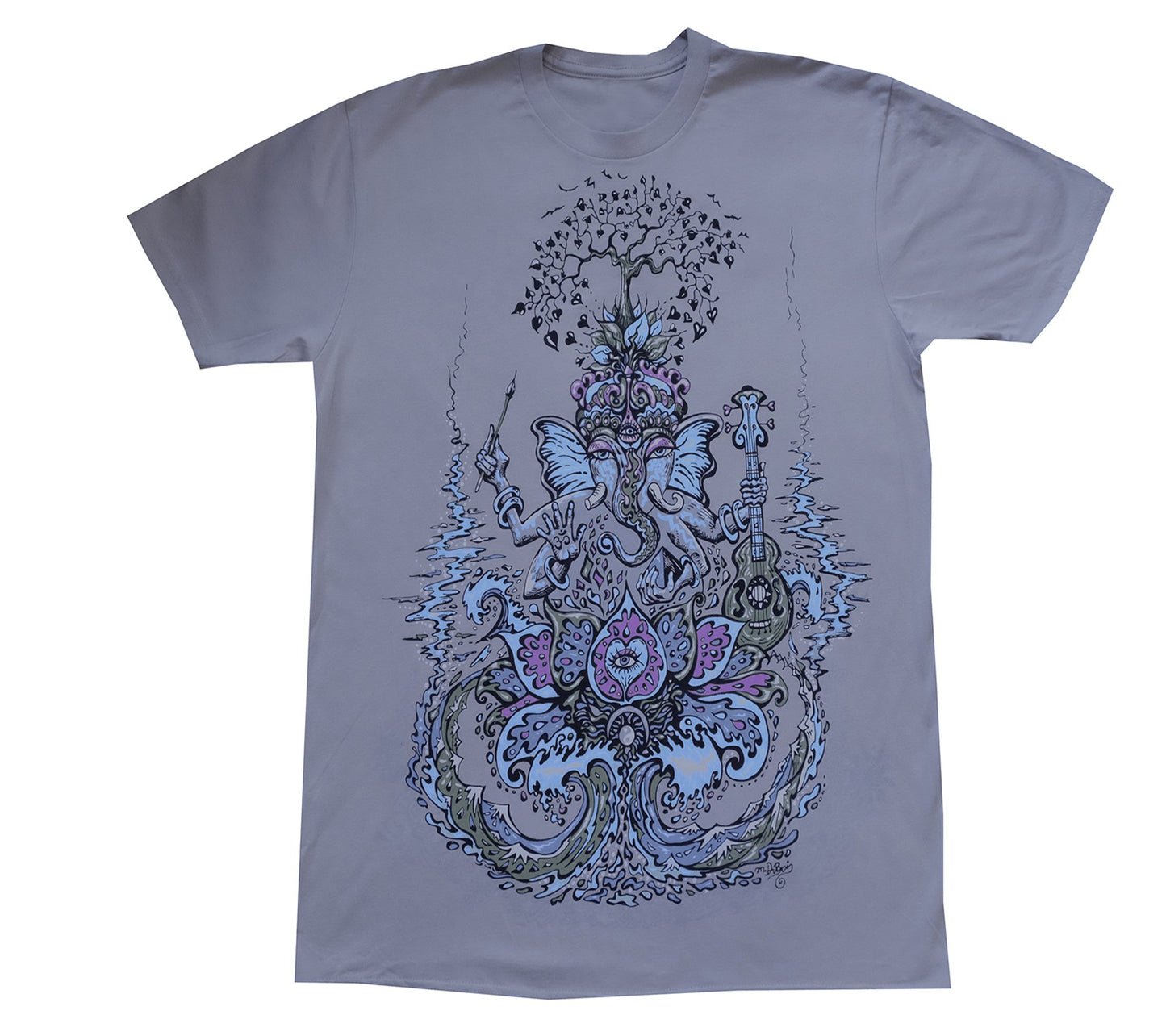 Mens Large Color Ganesh T-Shirt - HalfMoonMusic