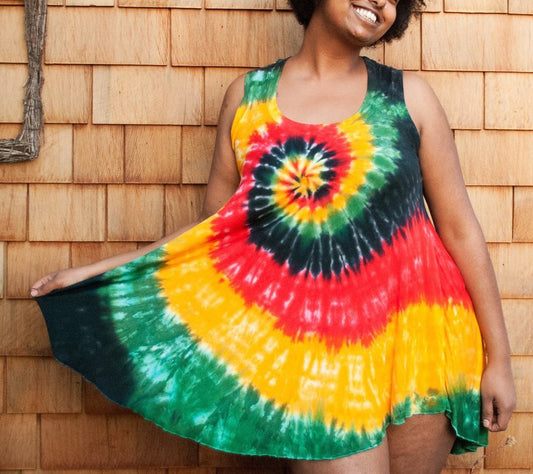 Womens Tie Dye Circle Top - HalfMoonMusic