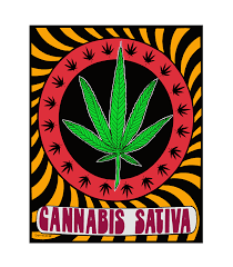 Cannabis Sativa Black Light Reactive Tapestry - HalfMoonMusic