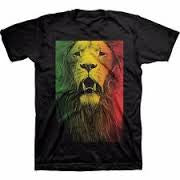 Rasta Lion Face T-Shirt - HalfMoonMusic