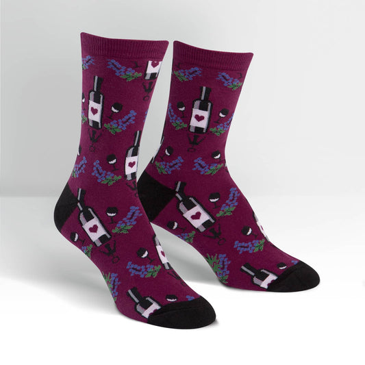 Women's Wine Socks - HalfMoonMusic