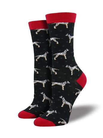 Womens Dalmatian Bamboo Crew Socks - HalfMoonMusic