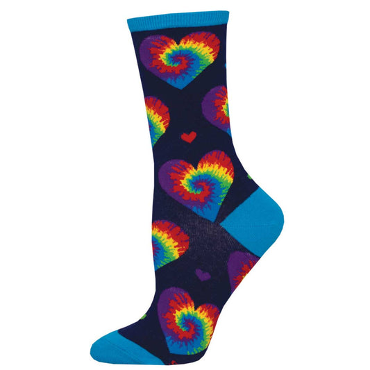 Womens I Heart Tie Dye Socks - HalfMoonMusic