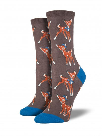 Women's Retro Fawn Socks - HalfMoonMusic