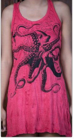 Womens Octopus Tank Dress - HalfMoonMusic