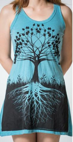 Womens Tree Of Life Tank Dress - HalfMoonMusic