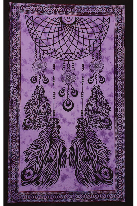 Zest For Life Purple Dreamcatcher Tapestry - HalfMoonMusic