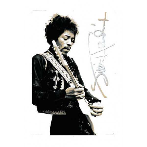 Jimi Hendrix B&W Poster - HalfMoonMusic