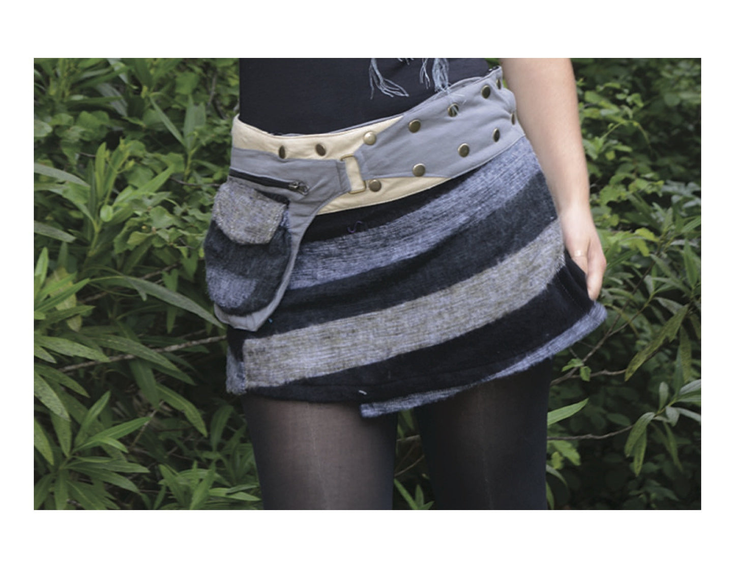 Womens Wool Short Snap Skirt - HalfMoonMusic