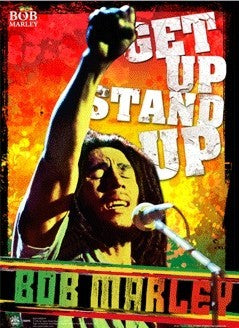 Bob Marley Get up Stand Up Poster - HalfMoonMusic