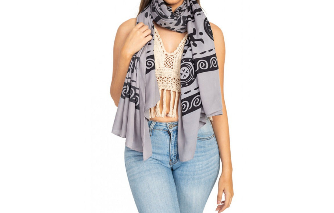 Mayan Travel Scarf - HalfMoonMusic