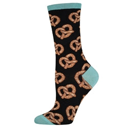 Womens Soft Pretzel Crew Socks - HalfMoonMusic