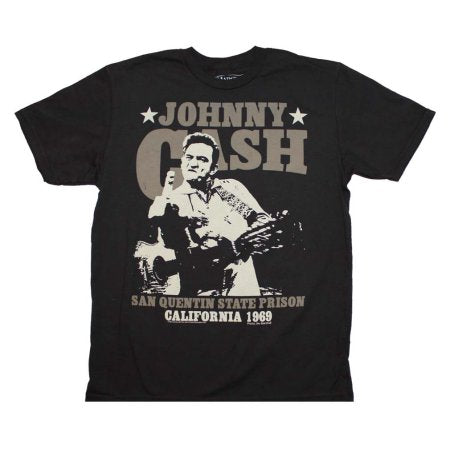 Johnny Cash San Quinten Bird Stars T Shirt - HalfMoonMusic