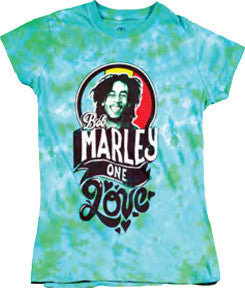 Bob Marley One Love Women's Tie-Dye T-Shirt - HalfMoonMusic