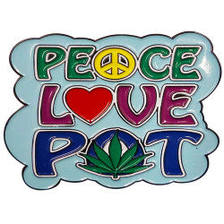 Peace Love Pot Hat Pin - HalfMoonMusic