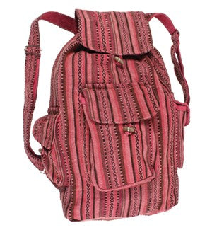 Stripped Cotton Backpack - HalfMoonMusic
