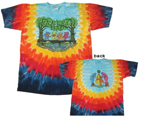 Grateful Dead Peace Wood Bears Tie Dye T-shirt - HalfMoonMusic