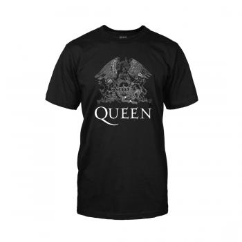 Mens Queen Logo Black T-shirt - HalfMoonMusic