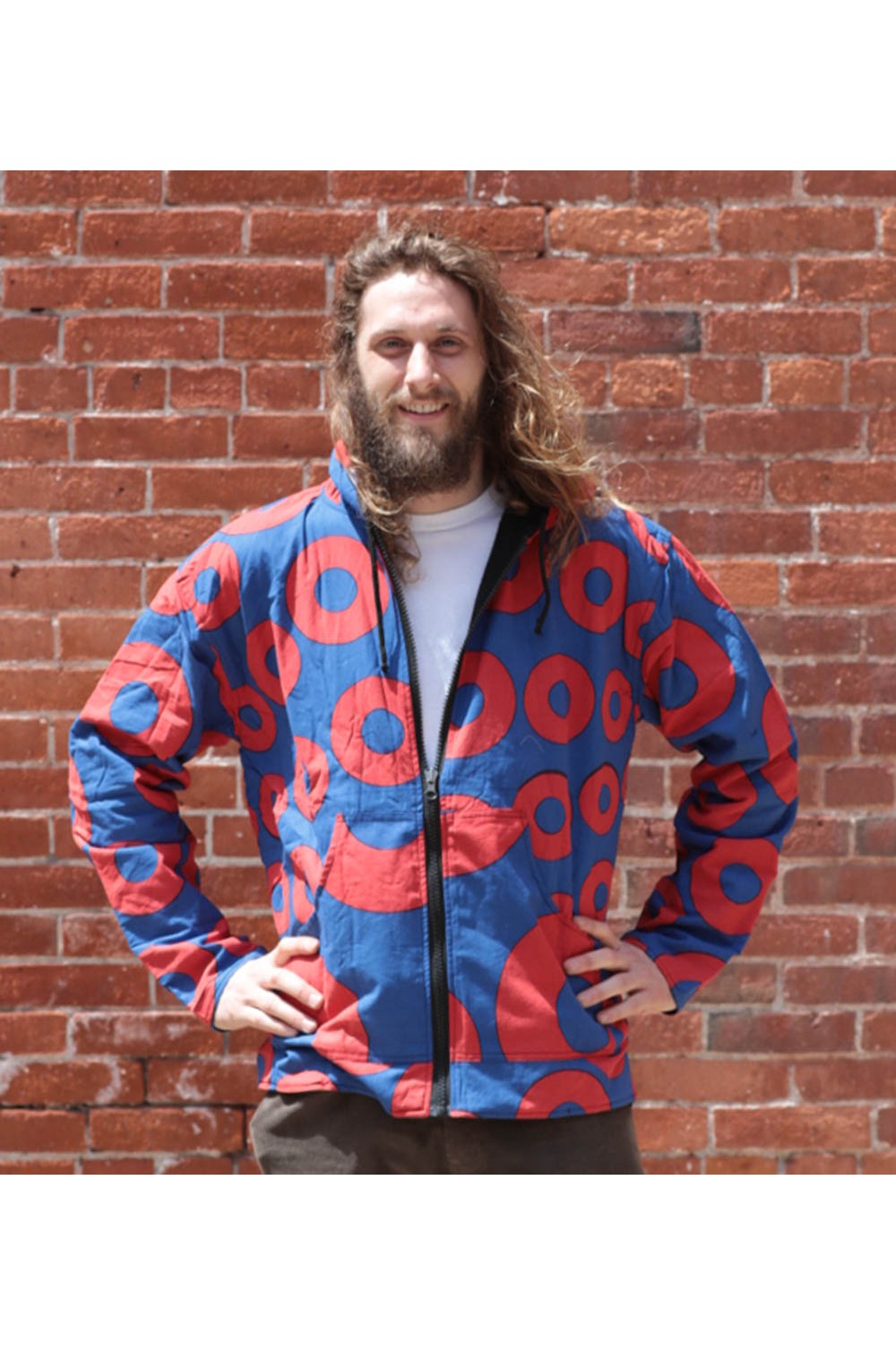 Mens Fleece Zip Up Phish Donuts Reversible Hoodie - HalfMoonMusic