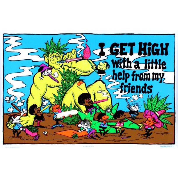 I Get High Flocked Blacklight Poster - HalfMoonMusic