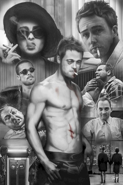 Fight Club Collage Poster - HalfMoonMusic