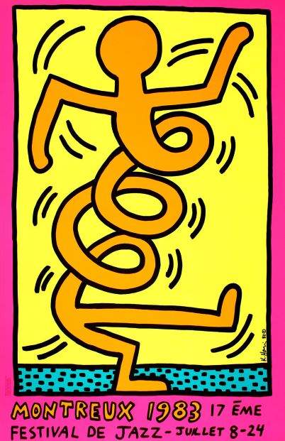 11x17 Keith Haring Montreux Jazz Fest 1983 Countertop Poster - HalfMoonMusic