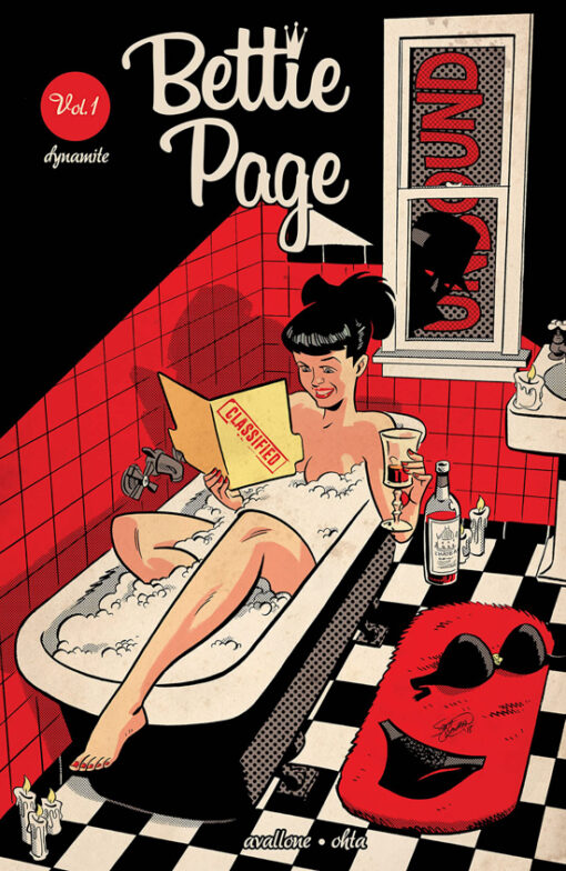 11x17 Bettie Page Tub Countertop Poster - HalfMoonMusic