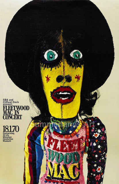 11x17 Fleetwood Mac Concert 1970 Countertop Poster - HalfMoonMusic