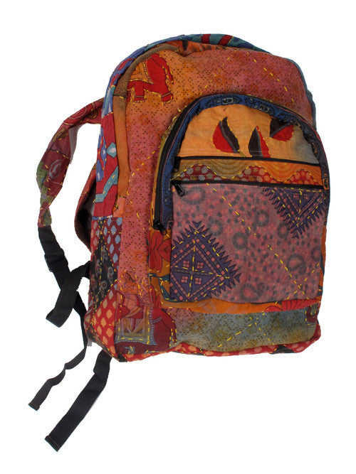 Indian Elephant Print Backpack - HalfMoonMusic