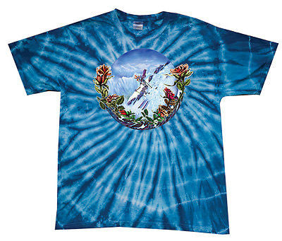 Grateful Dead Skiing Skeleton Tie-Dye T-shirt - HalfMoonMusic